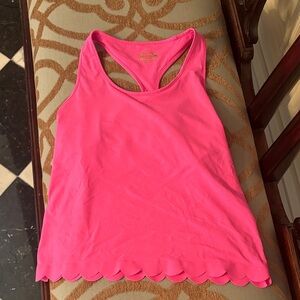 Lilly Pulitzer athletic Pink Scalloped Hem Tank Top size xs